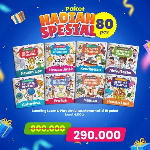 Paket Hadiah Spesial - Learn & Play Aktivitas Mewarnai (10 SET)