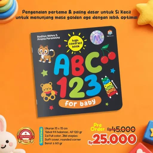(PO) High Contrast Book - ABC 123 for Baby (Softcover)