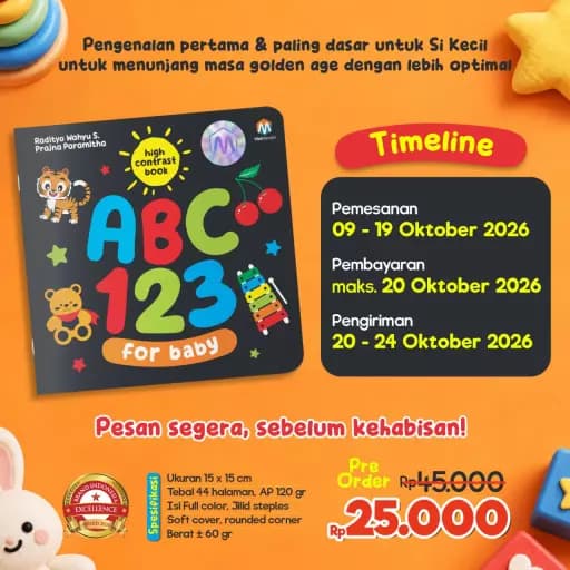 (PO) High Contrast Book - ABC 123 for Baby (Softcover) - foto 7